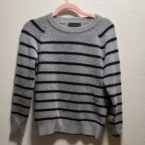 Absolutely Creative Worldwide Gray and Navy Striped Crewneck Sweater